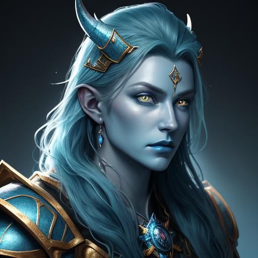 Ice Queen Portrait with Viking Runes