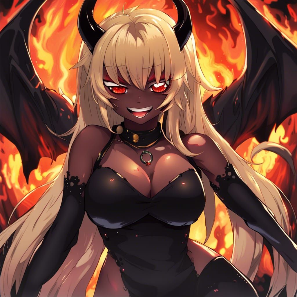 Anime Demon Girl in Hell: Japanese Manga Style