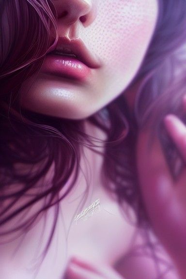 Sensual Woman Portrait in Hyper-Realistic Digital Art