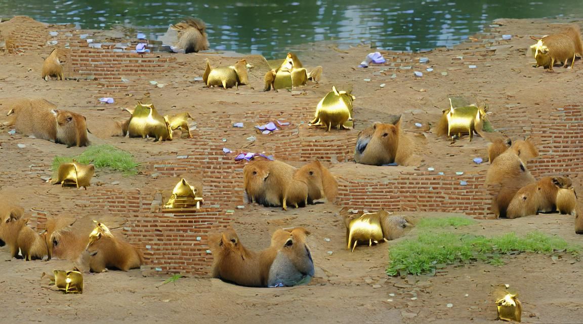 Capybara King on Golden Treasure Hoard