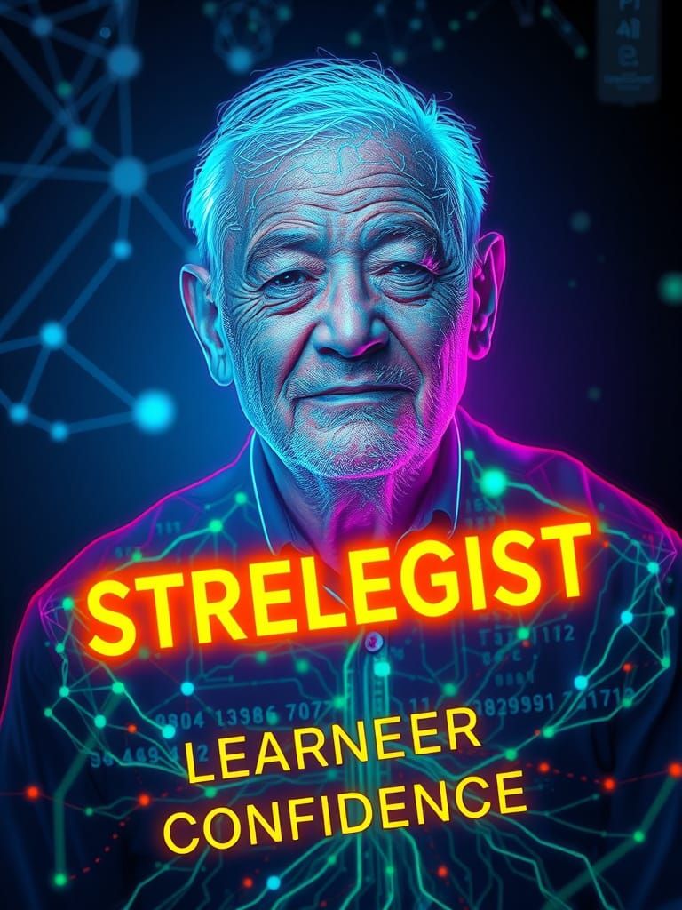 Visionary Elderly Man Emerges Through Vibrant Growth Pattern...