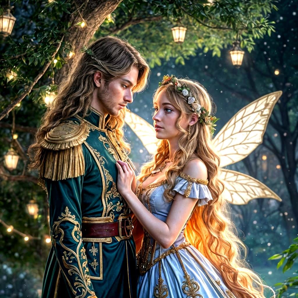 Nutcracker and Fairy Under New Year Tree