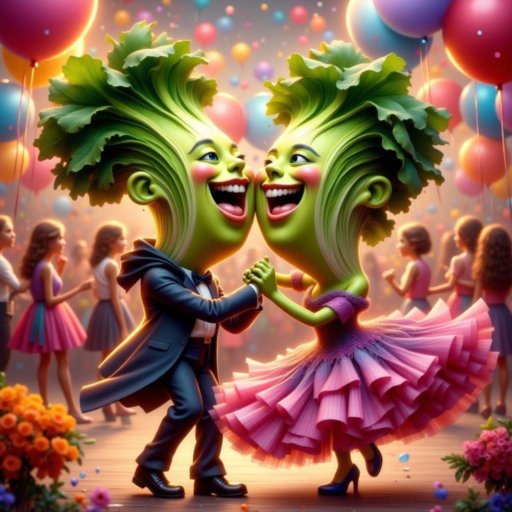 Grunge-Inspired Vegetable Prom Couple