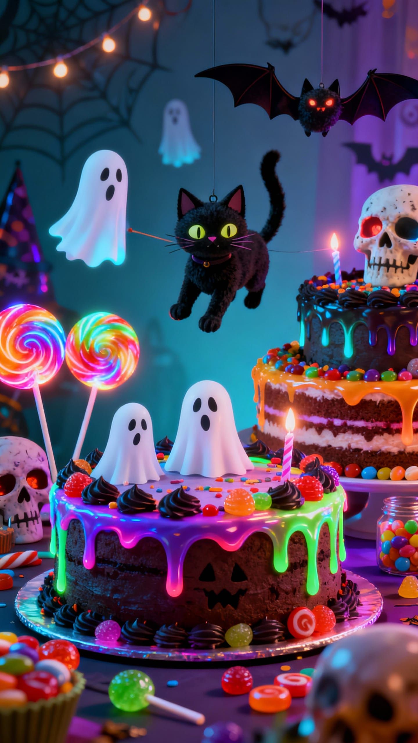 Spooky Birthday Celebration with Haunted Cakes and Ghostly G...