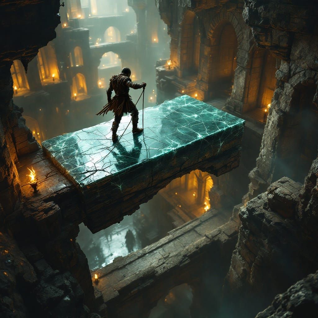 Ethereal Warrior Balance on Fragile Glass