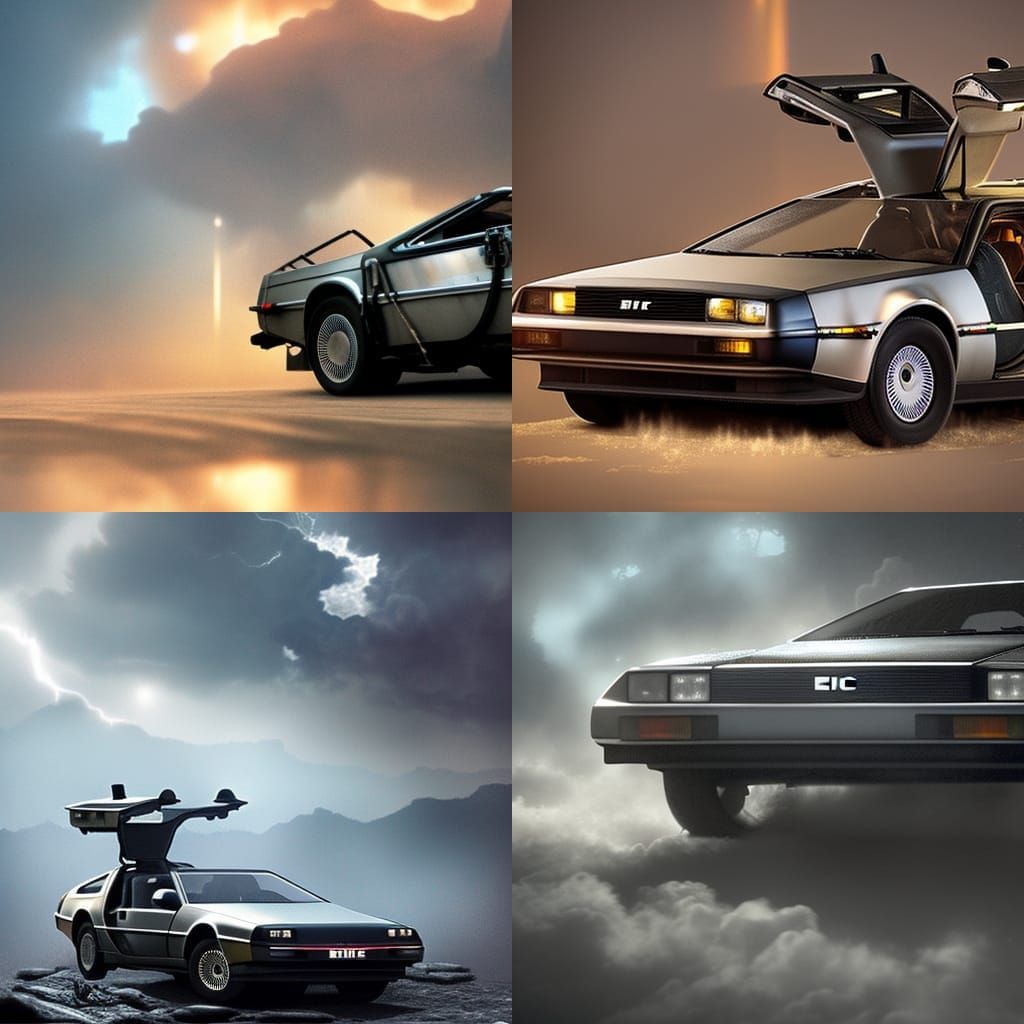 Epic DeLorean in a Digital Matte Painting