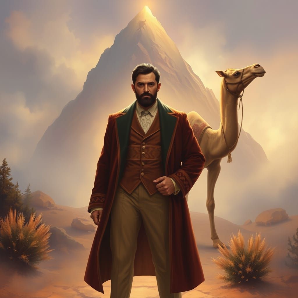 Rich Man and Needle in Kinkade Style