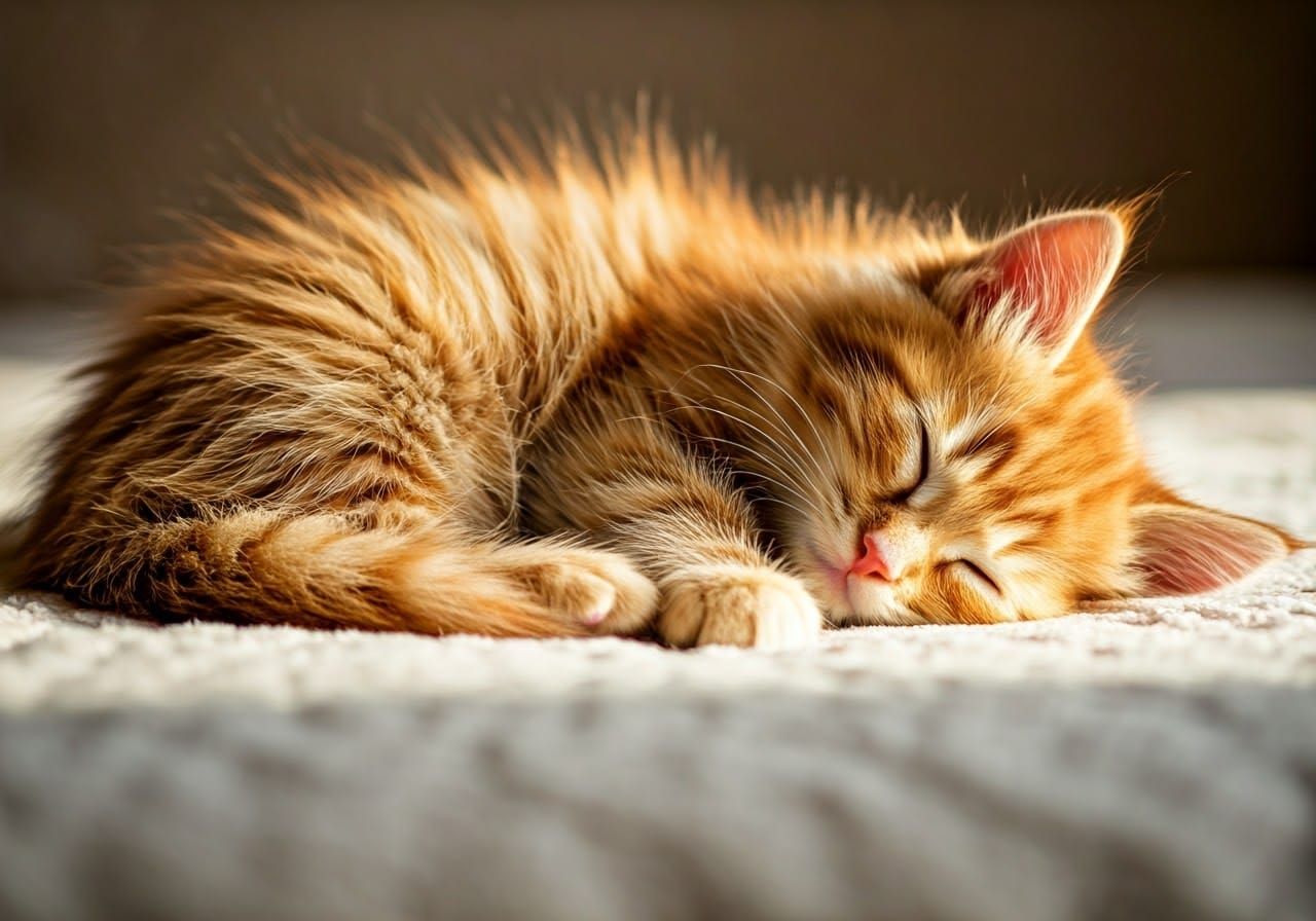 Ginger Kitten in Warm, Golden Light