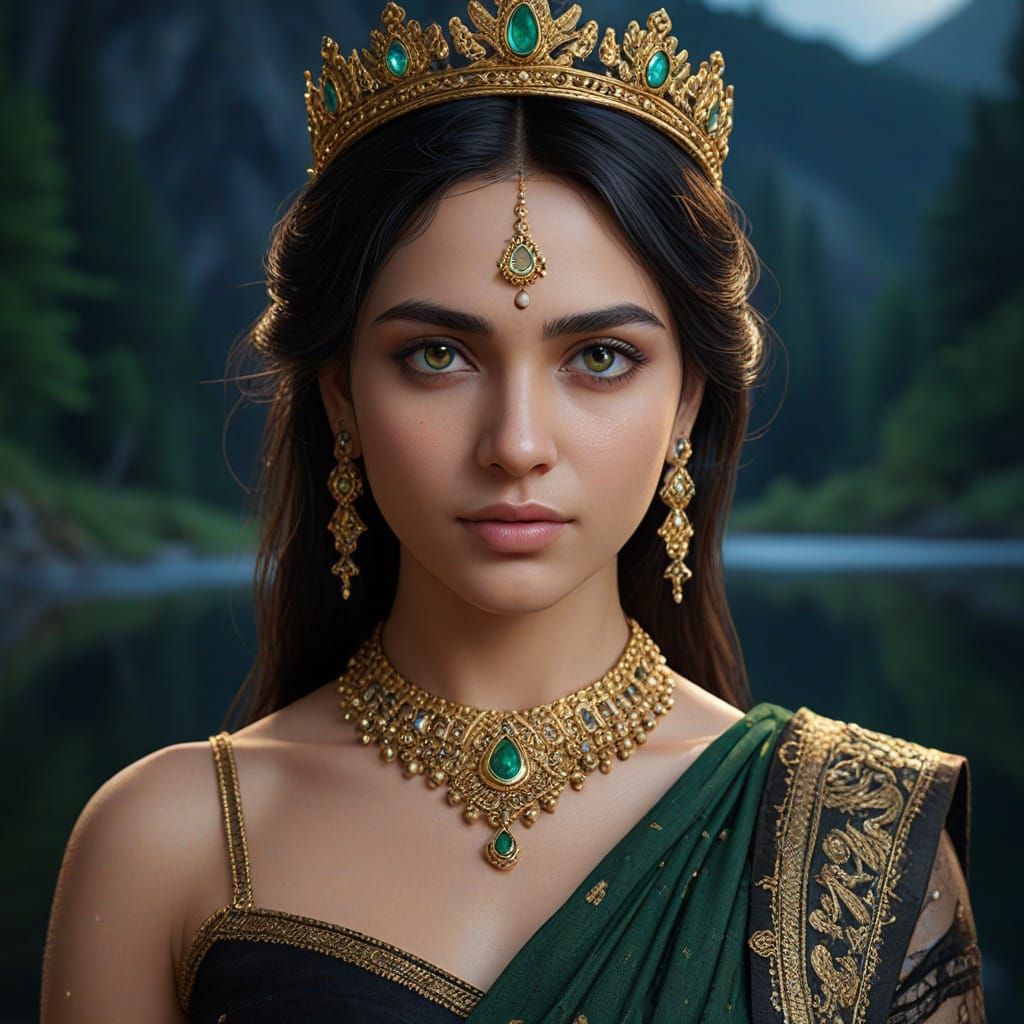 Aphrodite in Saree by Forest Lake