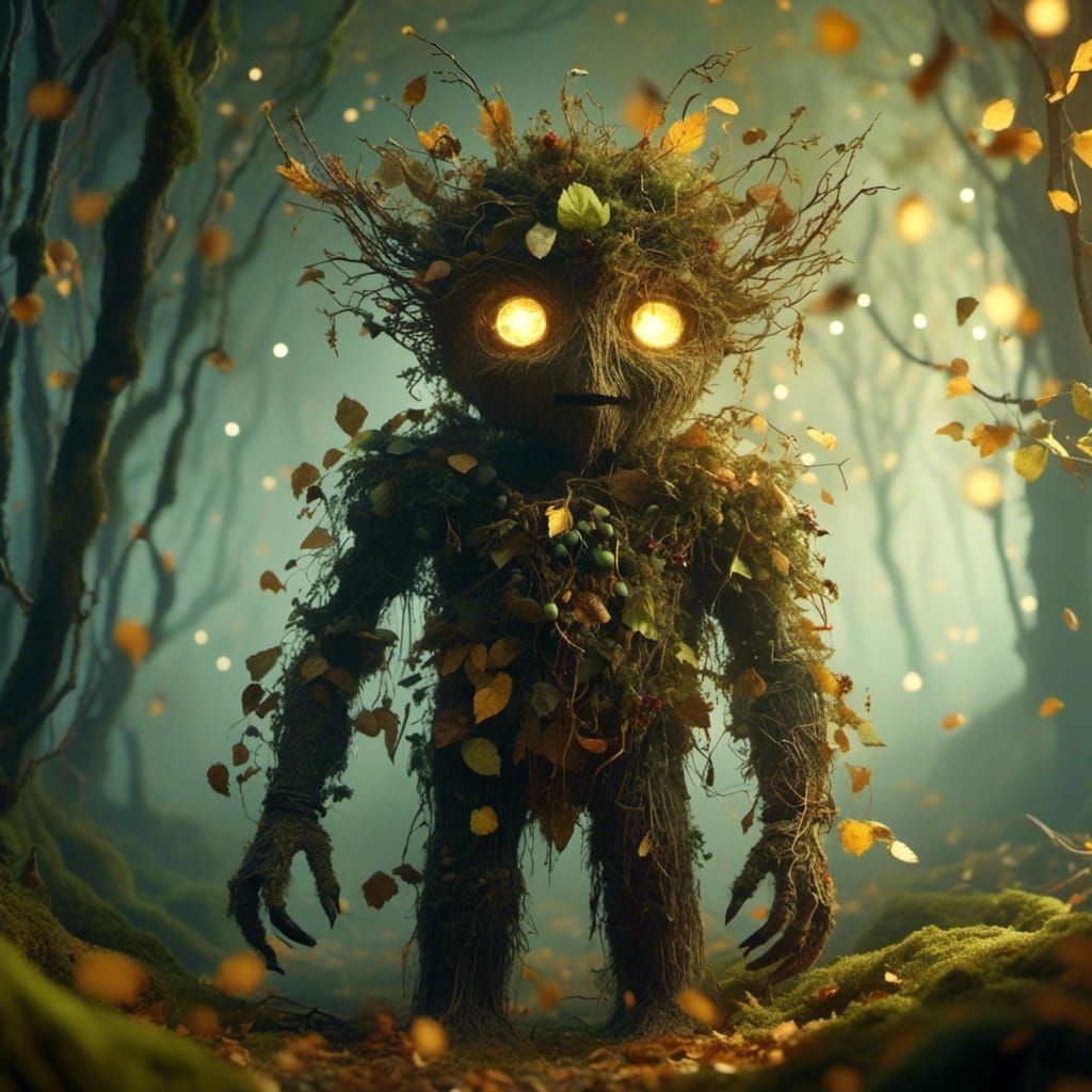 Charming Forest Sprite with Fairy Lights