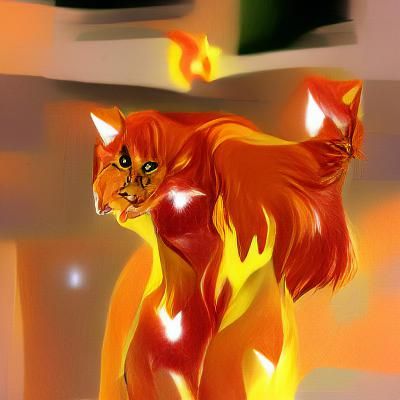 Fiery Feline: Cat Ablaze