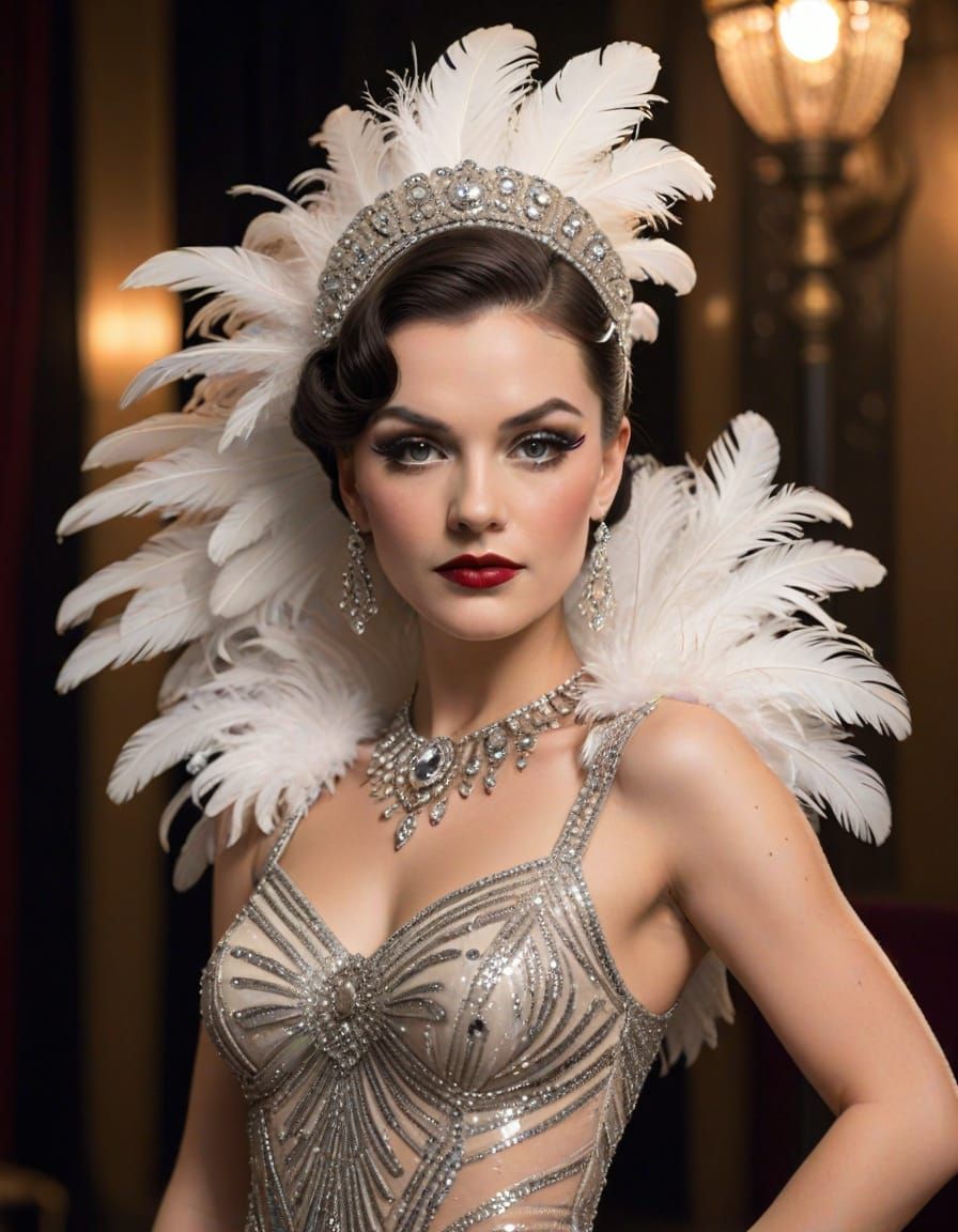 Art Deco Cabaret Queen in Spotlight