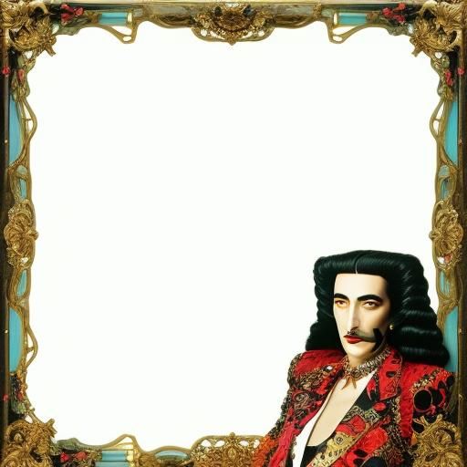 Surreal Border Inspired by Dali and Gruau