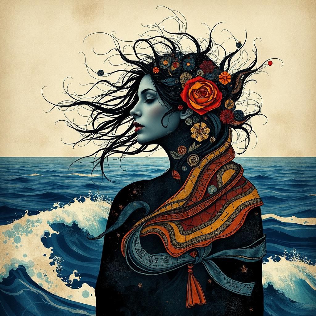 Abstract Expressionism: Woman Drifting in Time