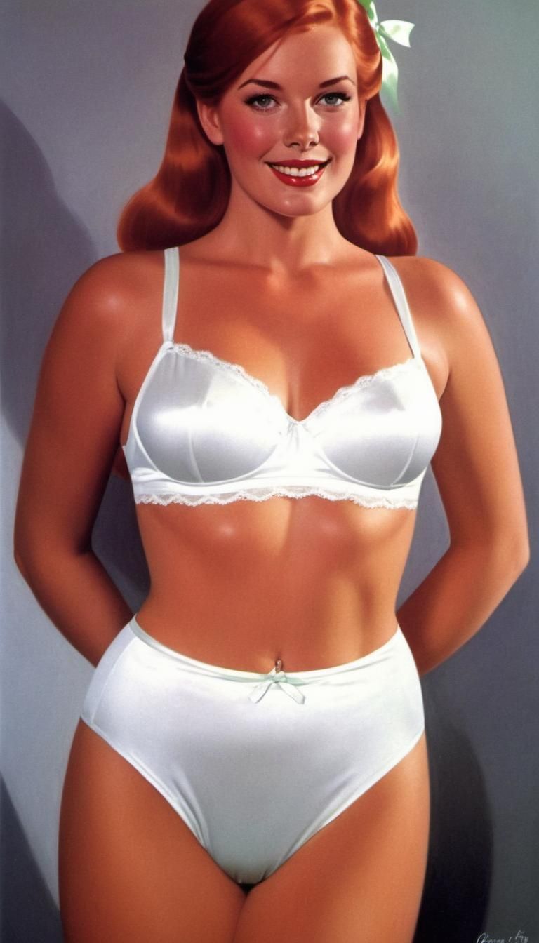 Pin-Up Girl in Lingerie, Art Frahm Style