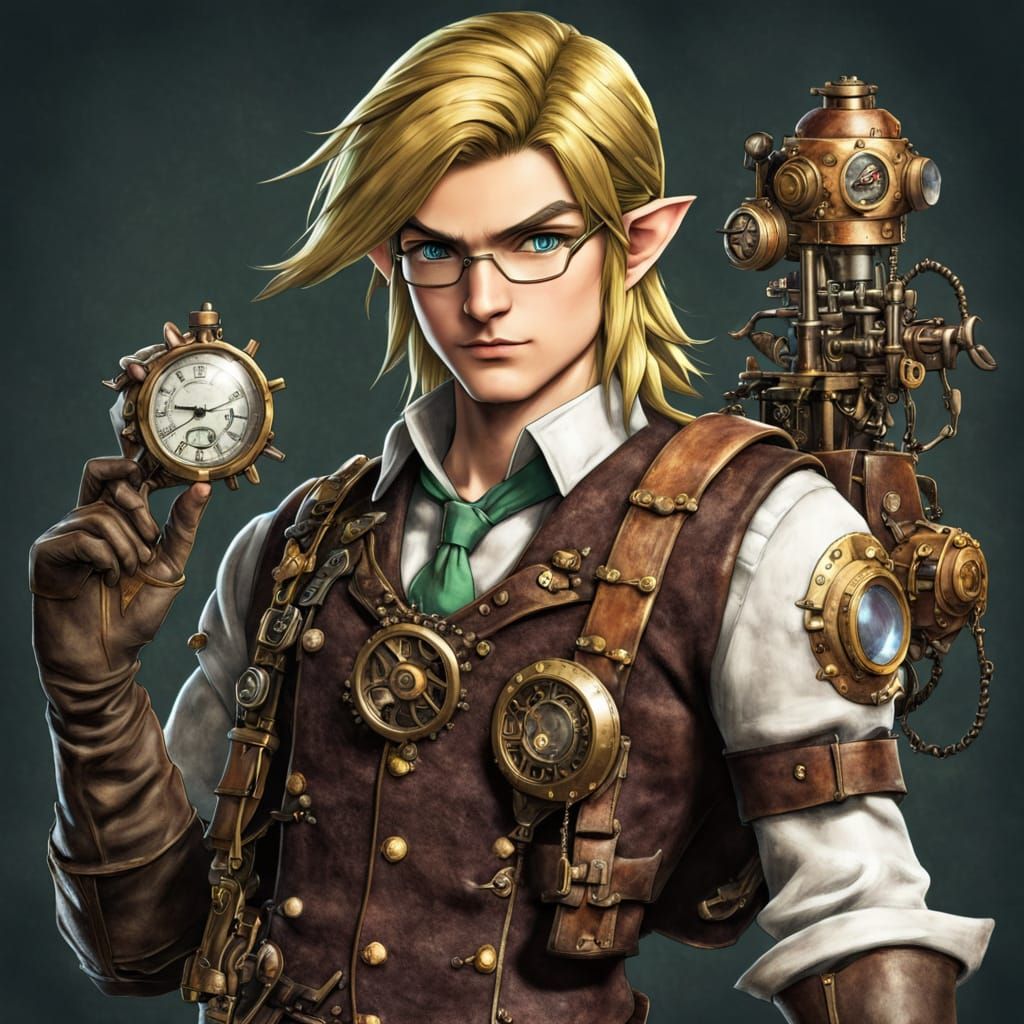 Steampunk Link from Zelda Digital Art