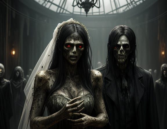 Undead Couple at Surreal Zombie Prom