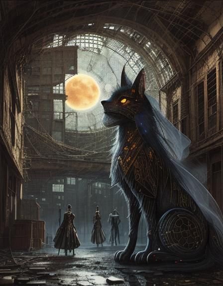 Surreal Abandoned Building in Dystopian Landscape