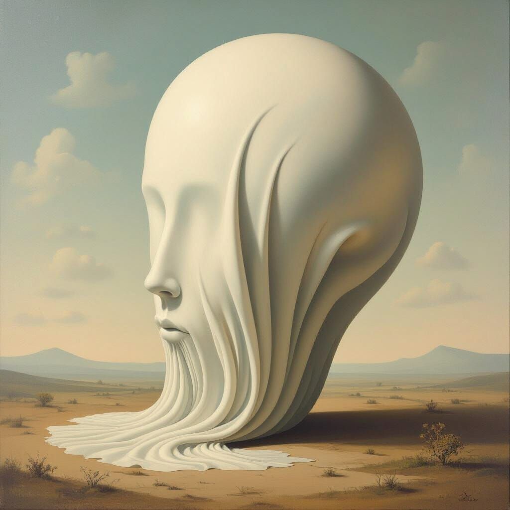 Surreal Oil Painting of Colossal Sigh