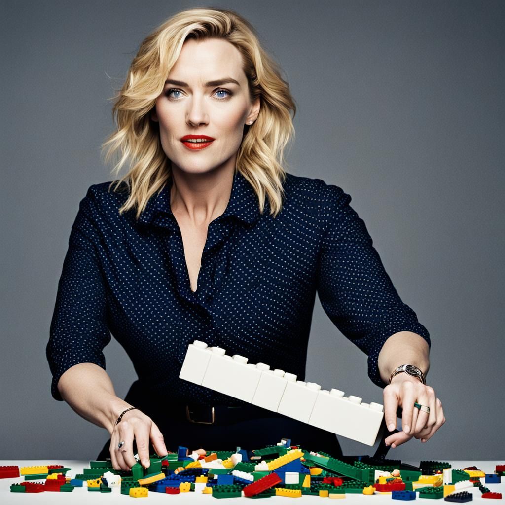 Kate Winslet's Lego Fun: An AI-Generated Image