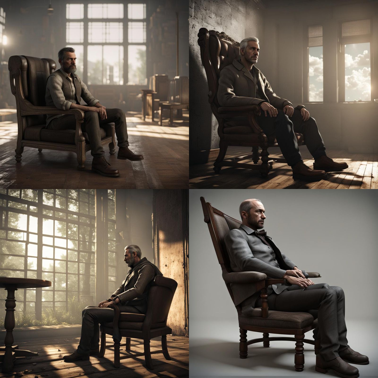 Man in Chair, CryEngine Rendered