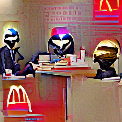 Daft Punk and Friend Enjoying McDonald's