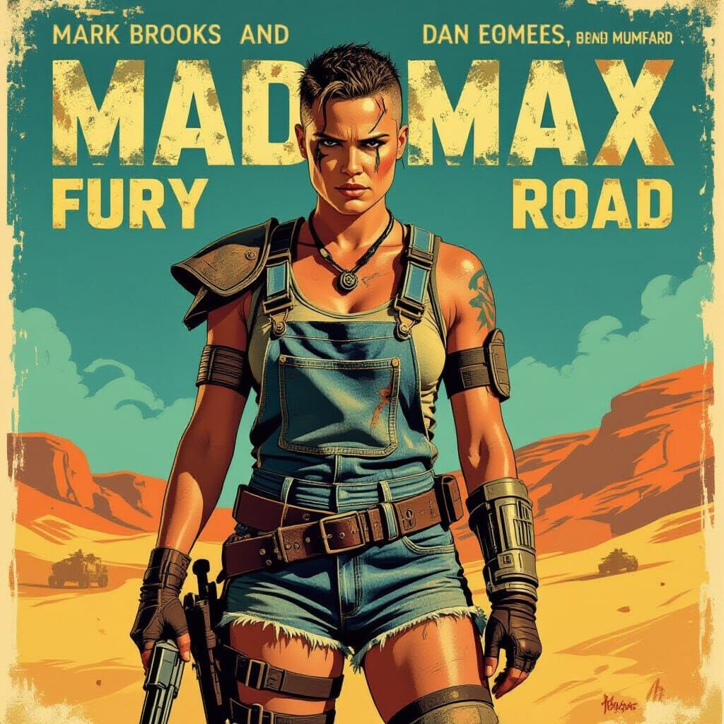 Mad Max Fury Road Vintage Illustrated Movie Poster