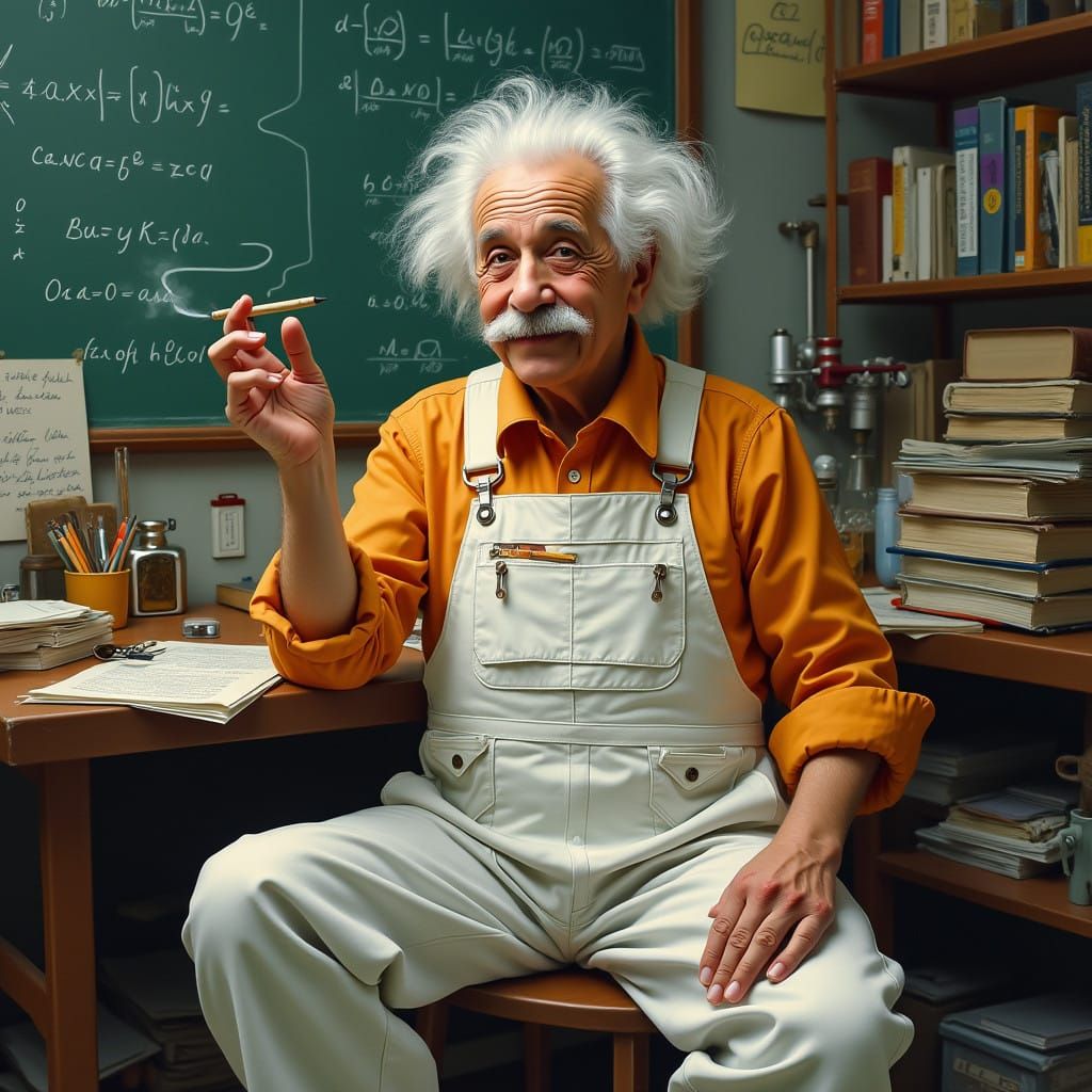 Genius Physicist Ponders Universe in Lab Setting