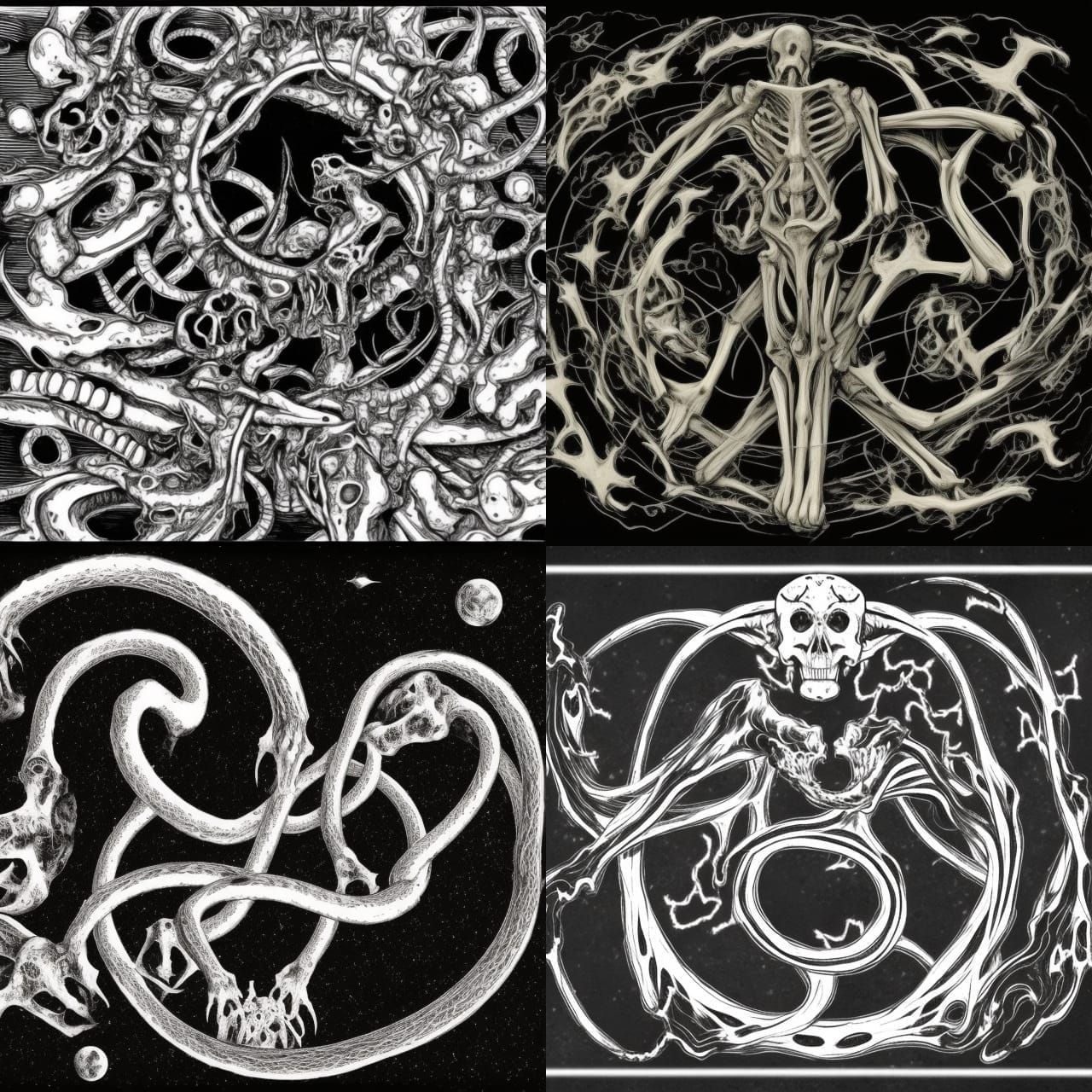 Ominous Bone Ouroboros in Infinite Liminal Space