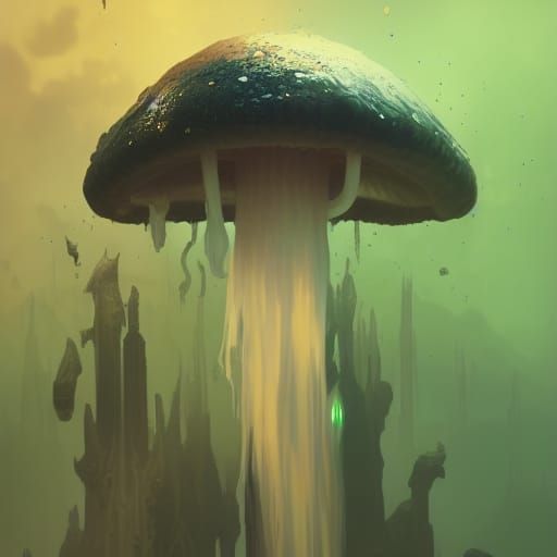 Inky Cap Mushroom: Dark Fantasy Masterpiece in 8K