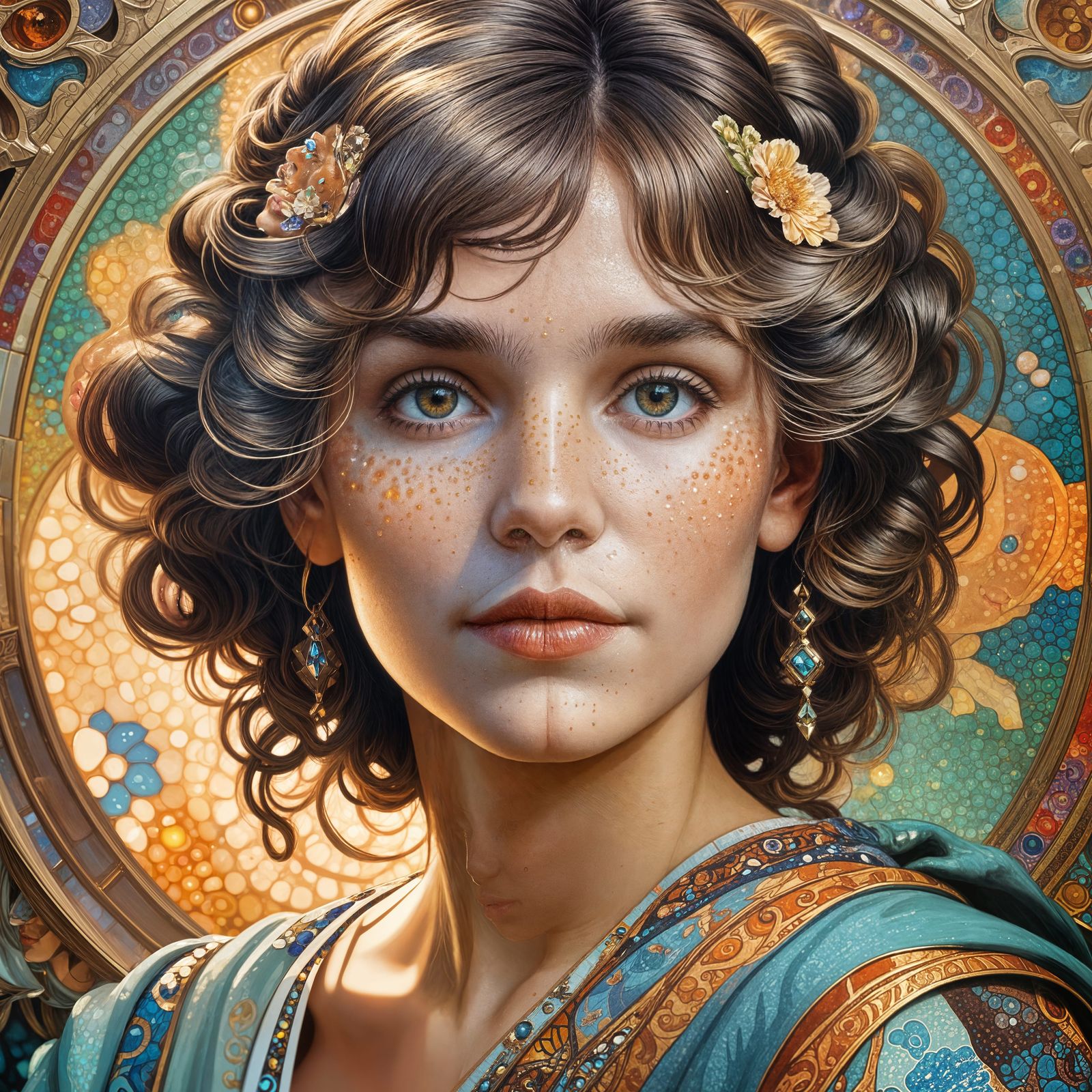 Pointillist Portrait with Dynamic Lighting