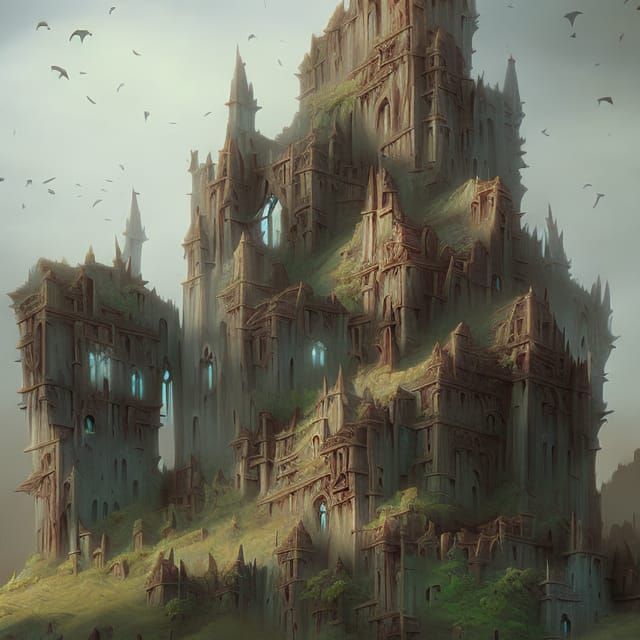 Lovecraftian Creatures Conquer Gothic Castle Ruins