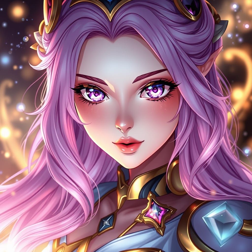 Breathtaking Celestial Goddess Astolfo Portrait in Ultra-Rea...