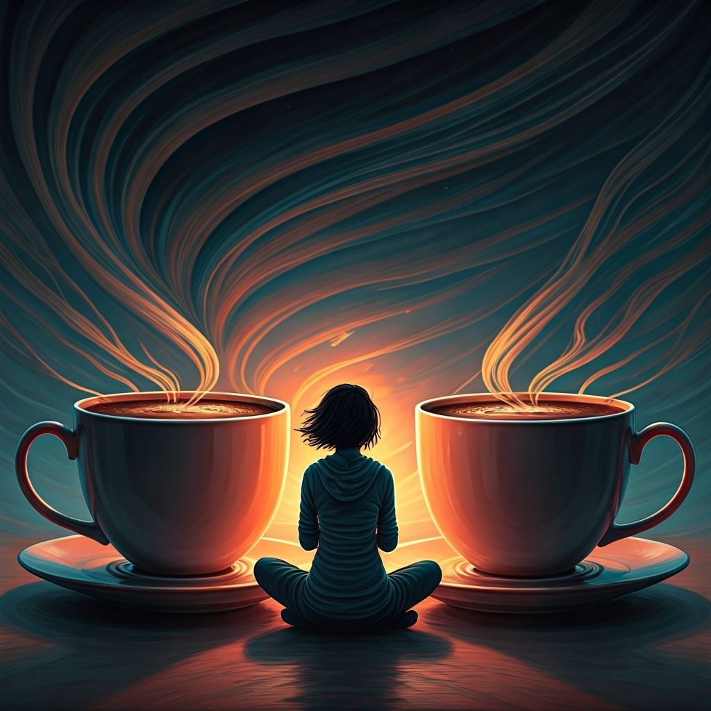 Woman in Coffee Storm, Loish-Style Digital Art