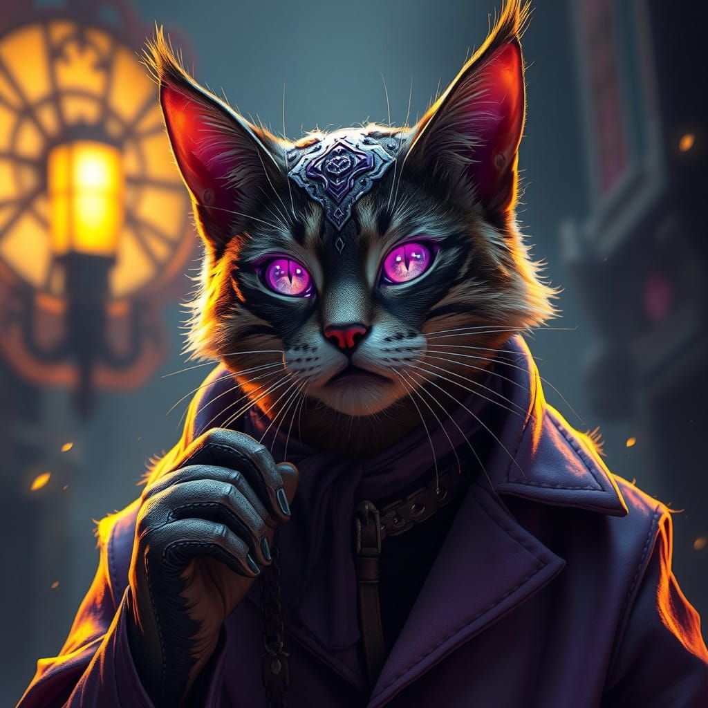 Ethereal Dark Fantasy Cat Masterpiece