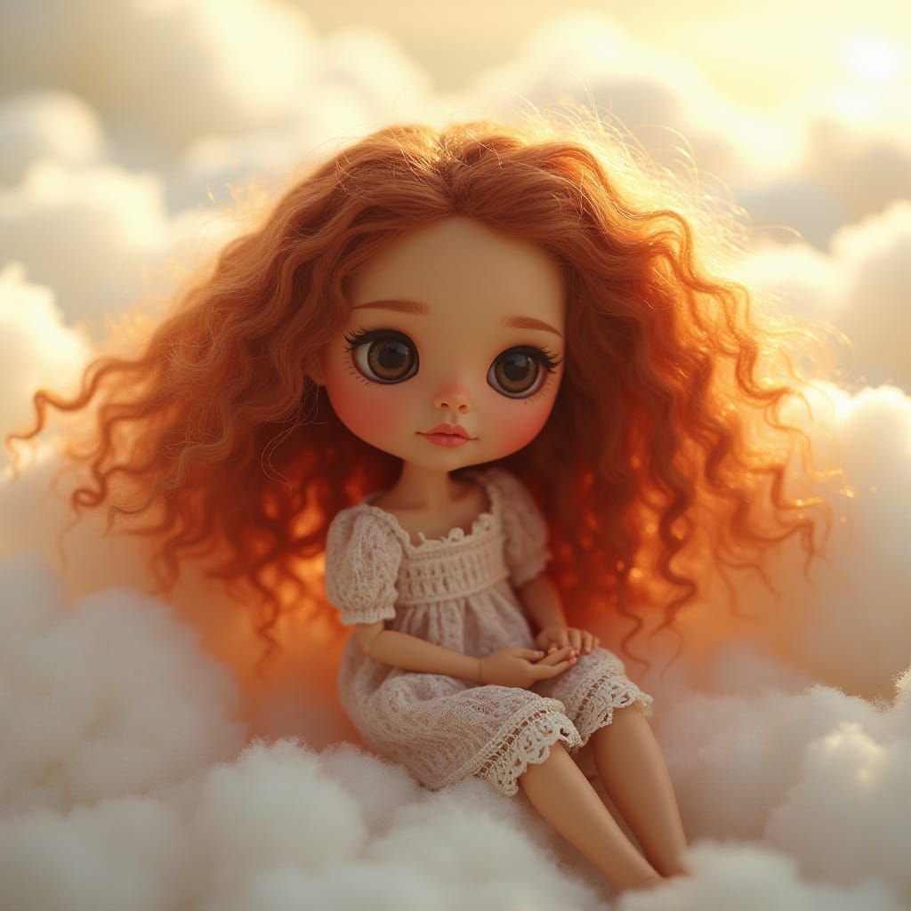 Mini Blythe Doll Posing in Divine Sunshine