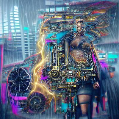 Steampunk Engine in Cyberpunk 2099 Style