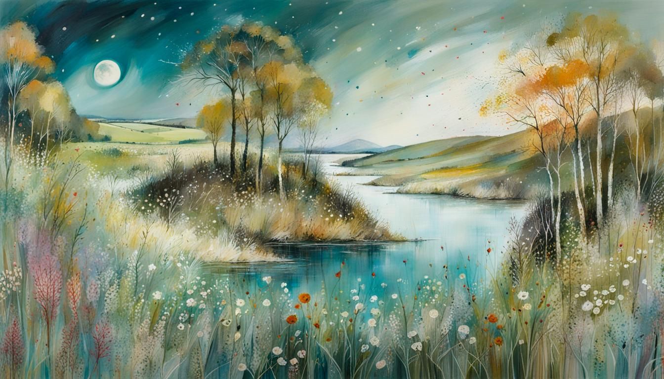 Dreamlike Landscape Art in Watercolor and Ink