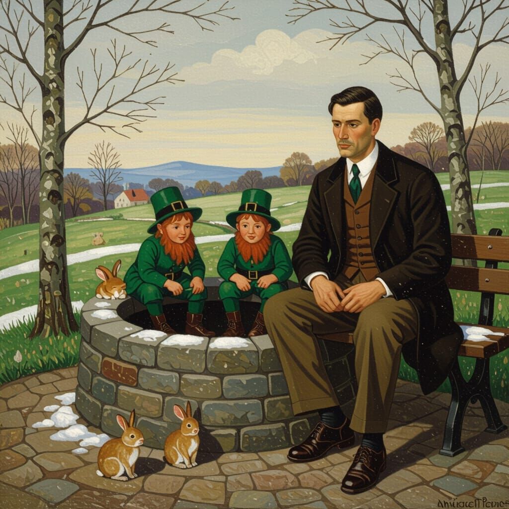 Leprechauns Emerge From Well In Snow