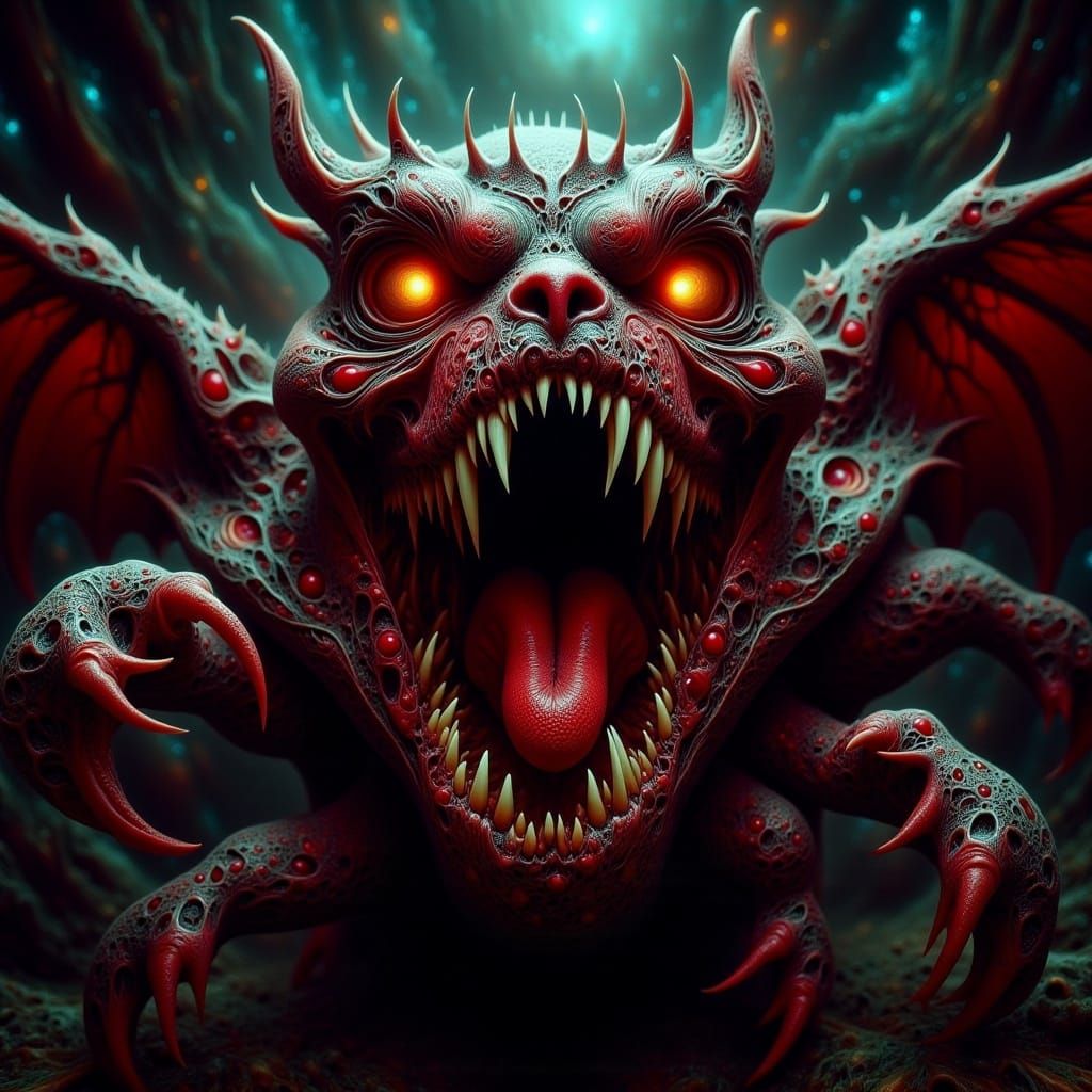 Dark Fantasy Creature in Extreme Close-Up CGI