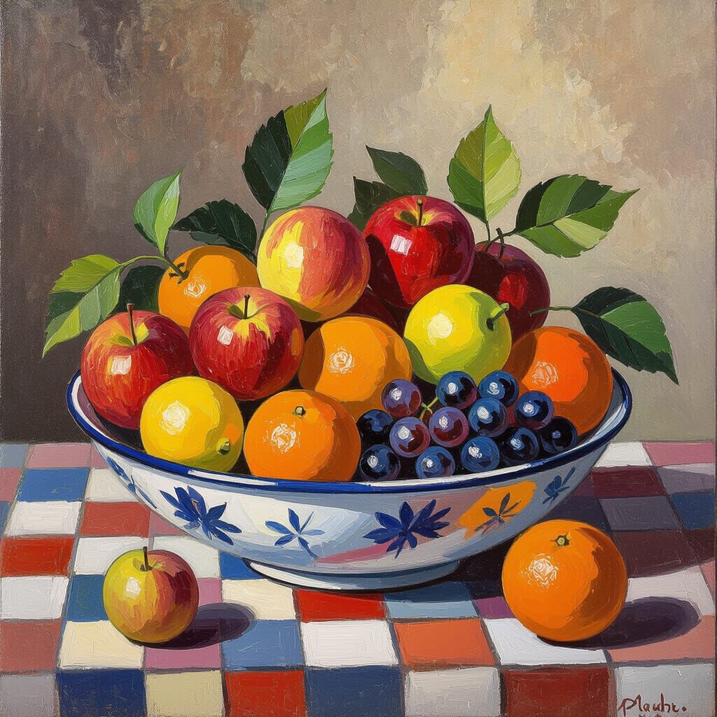 Fruit Bowl Still Life Inspired by Impressionism