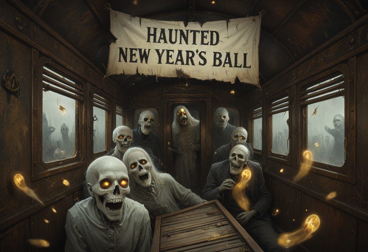 Ghostly Haunted New Year's Ball in Rusty Train Coach