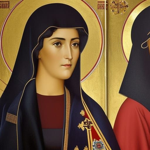 Spanish Police Arrest Nun, Classical Art Style