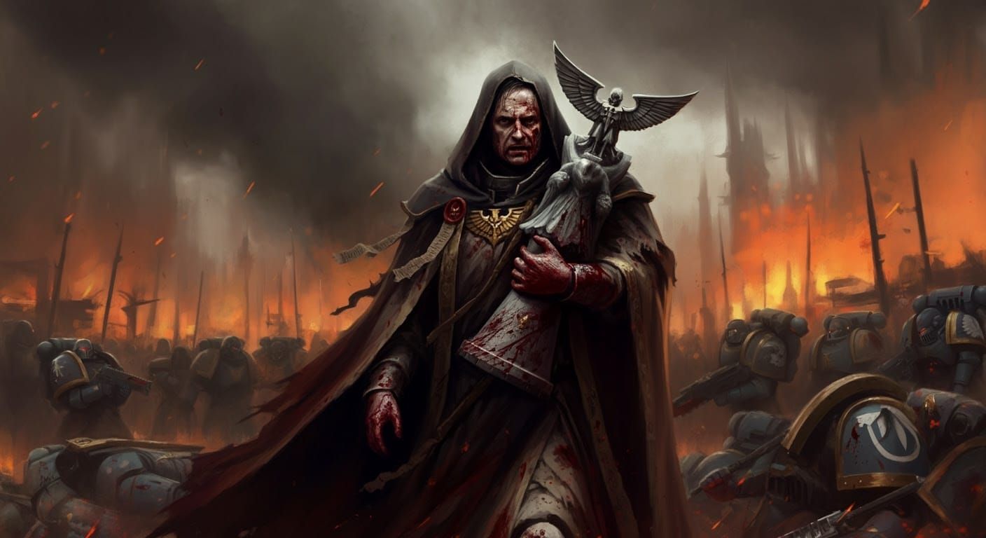 Grim Battlefield Prayer: Dark Fantasy Art
