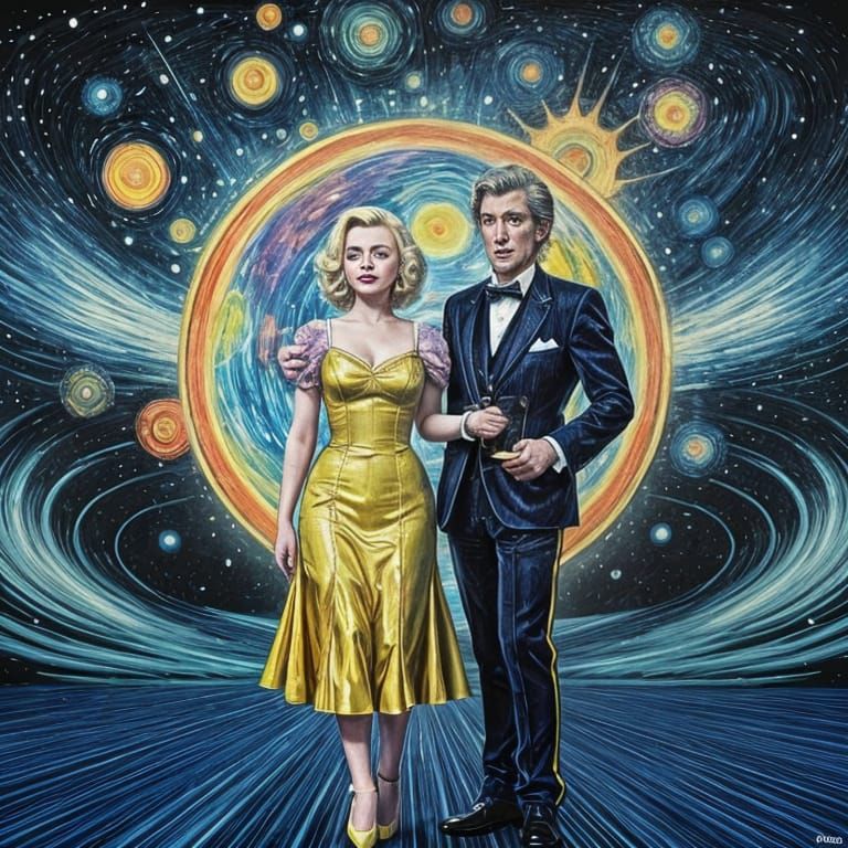 Dr. Who in Vibrant Van Gogh-Inspired Fish-Eye Perspective wi...