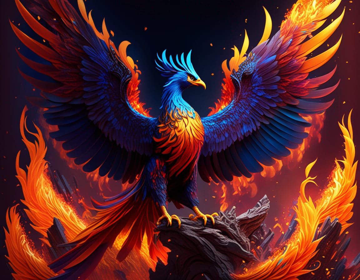 Spectacular Phoenix Rising: Hyperdetailed Fantasy Art