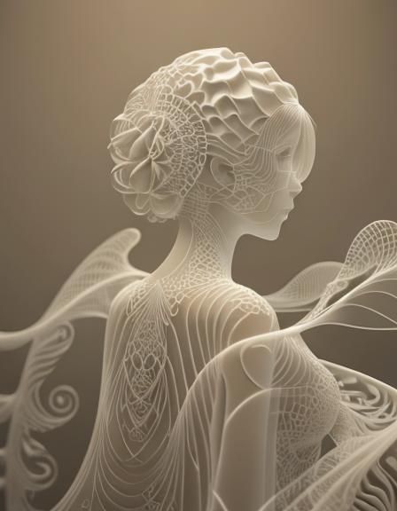 Ethereal Zombie Ghost Bride in Surrealist Style