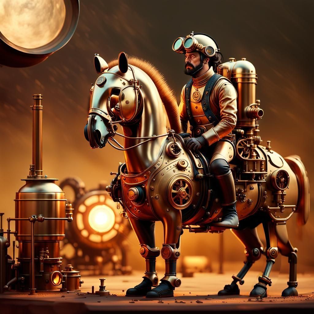 Detailed Steampunk Engine with Intricate Gears