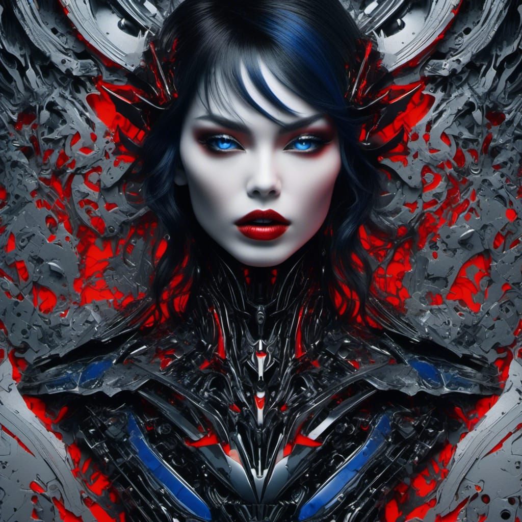 Vampire Portrait with Marble Texture