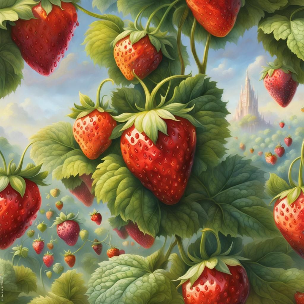 Heavenly Strawberry in the Garden of Eden